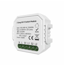 Двухканальное Wi-Fi реле-выключатель Denkirs Relay RL1002-SM/1