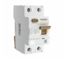 Устройство защитного отключения 1P+N 25 A 30 mА АС 6 kА Werkel W912P256 4690389193088 a062442