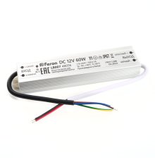 Трансформатор для светодиодной ленты Feron LB007 60Вт 12В IP67 48056