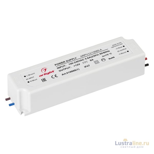 Блок питания Arlight ARPV-LV12060-A (12V, 5.0A, 60W) 018969(1)