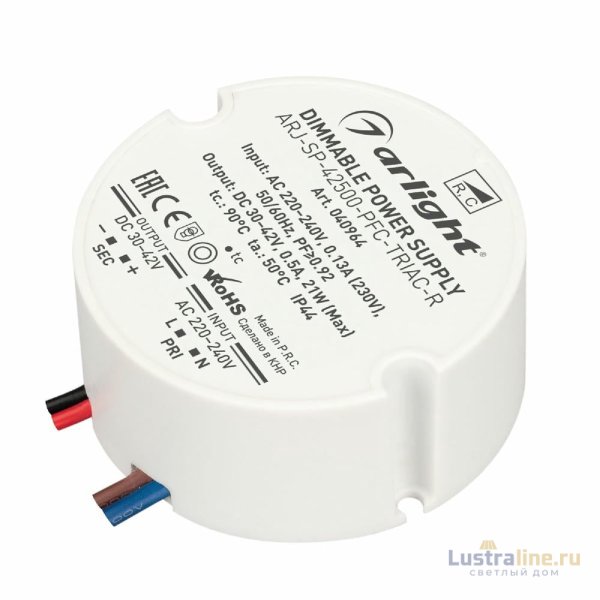 Блок питания Arlight ARJ-SP-42500-PFC-TRIAC-R (21W, 30-42V, 500mA) 040964