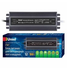 Блок питания Uniel 12V 100W IP67 8,3A UET-VAF-100A67 12V IP67 UL-00007576