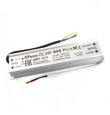Трансформатор для светодиодной ленты Feron LB007 100Вт 24В IP67 48059