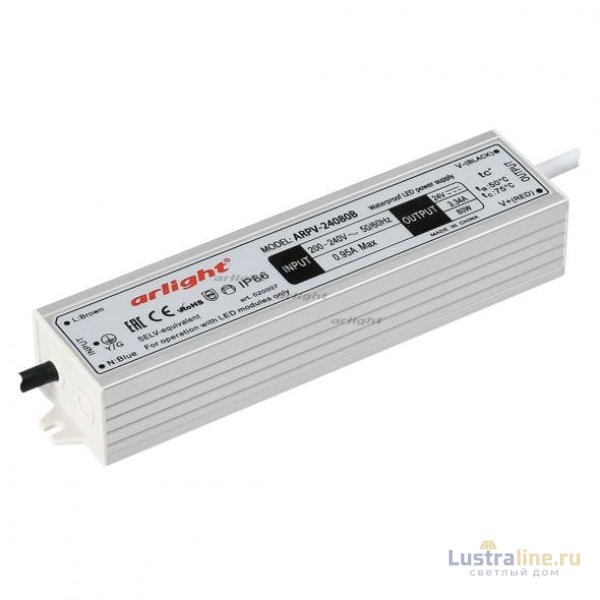 Блок питания Arlight ARPV-24080-B (24V, 3.3A, 80W) 020007 Блок питания Arlight ARPV-24080-B (24V, 3.3A, 80W) 020007