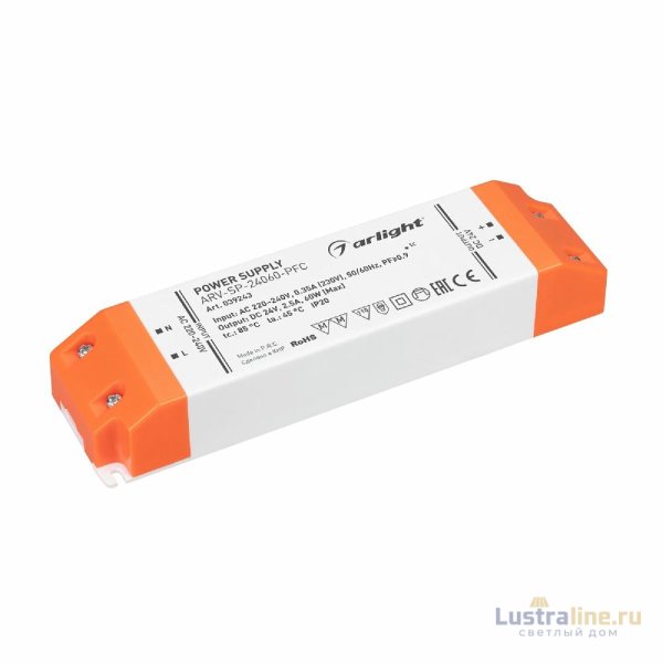 Блок питания Arlight ARV-SP-24060-PFC (24V, 2.5A, 60W) 039243