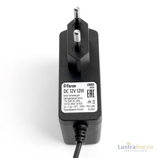Трансформатор для светодиодной ленты Feron LB005 12Вт 12В IP20 48050