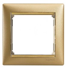 Рамка 1-постовая Legrand Valena матовое золото 770301