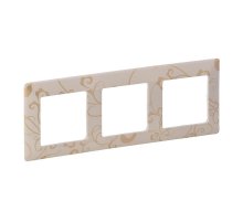 Рамка 3-постовая Legrand Valena Life Ампир бежевый 754113