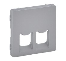 Лицевая панель Legrand Valena Life розетки телефонной RJ-11/Ethernet RJ-45 алюминий 755422