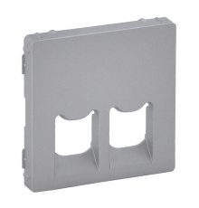Лицевая панель Legrand Valena Life розетки телефонной RJ-11/Ethernet RJ-45 алюминий 755422
