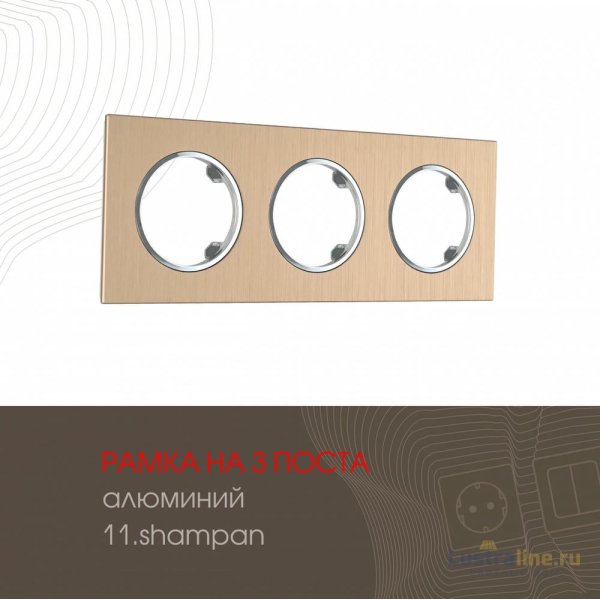 Рамка трехместная Arte Milano 502.11-3.shampan