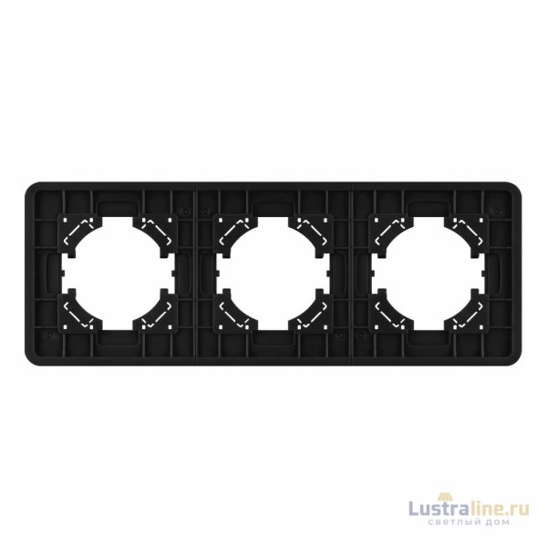 Рамка на 3 поста стеклянная Arlight FRM-OMALI-GS-3-BK 049697