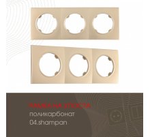 Рамка трехместная Arte Milano 502.04-3.shampan