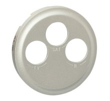 Лицевая панель Legrand Celiane розетки телевизионной TV/FM/SAT титановая 068585