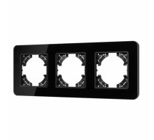 Рамка на 3 поста стеклянная Arlight FRM-OMALI-GS-3-BK 049697