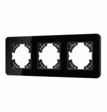 Рамка на 3 поста стеклянная Arlight FRM-OMALI-GS-3-BK 049697