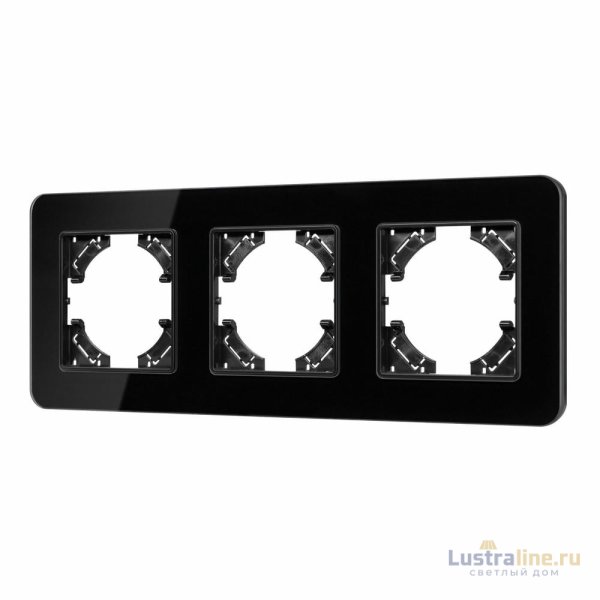 Рамка на 3 поста стеклянная Arlight FRM-OMALI-GS-3-BK 049697