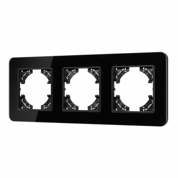 Рамка на 3 поста стеклянная Arlight FRM-OMALI-GS-3-BK 049697