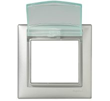 Рамка 1-постовая Legrand Valena с крышкой алюминий 770150