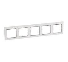 Рамка 5-постовая Legrand Valena белая/серебряный штрих 770495