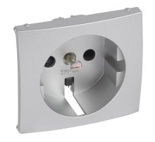 Лицевая панель Legrand Valena розетки 2К+З со шторками алюминий 770257
