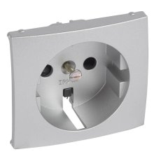 Лицевая панель Legrand Valena розетки 2К+З со шторками алюминий 770257