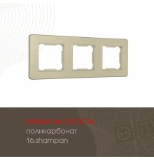 Рамка трехместная Arte Milano 502.16-3.shampan