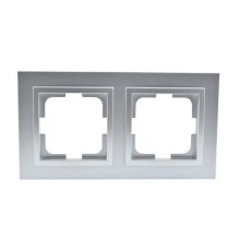 Рамка на 2 поста Mono Electric Despina серебро 102-210000-161