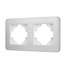 Рамка на 2 поста алюминиевая Arlight FRM-AKIRY-AL-2-SR 049724
