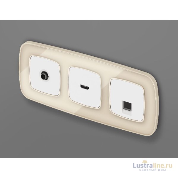 Лицевая панель для компьютерной/телефонной розетки RJ-45/RJ-11 Ambrella Volt Omega OP1120