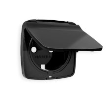 Лицевая панель для розетки с/з со шторками и крышкой Ambrella Volt Omega OP8080