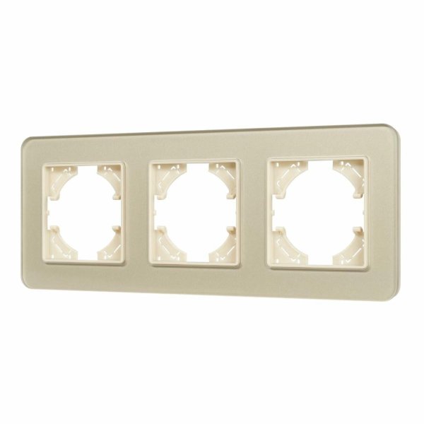 Рамка на 3 поста стеклянная Arlight FRM-OMALI-GS-3-GD 049699