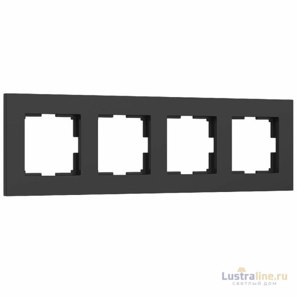 Рамка на 4 поста Werkel Slab черный матовый W0042908 4690389193477 a062802