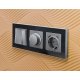 Лицевая панель для розетки с/з со шторками 2USB A+C Ambrella Volt Alfa AP5100