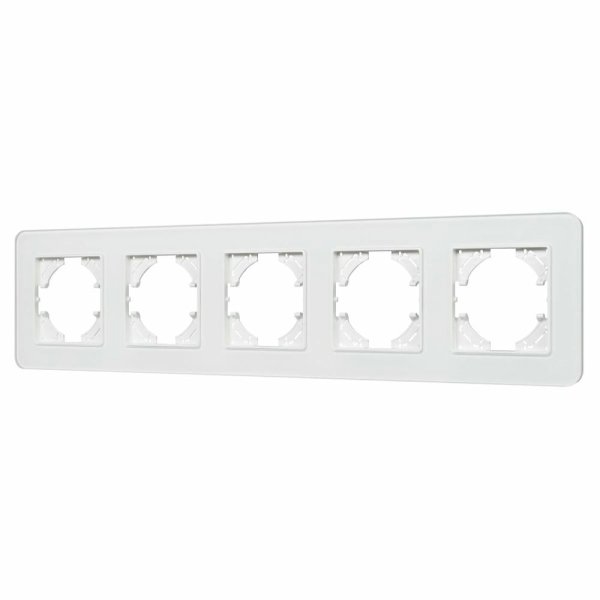 Рамка на 5 постов стеклянная Arlight FRM-OMALI-SFGS-5-WH 049720