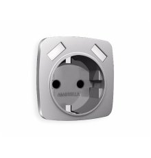 Лицевая панель для розетки с/з со шторками 2USB A+A Ambrella Volt Omega OP5090