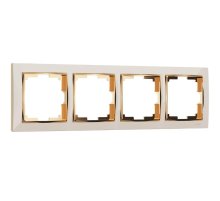 Рамка на 4 поста Werkel Snabb слоновая кость/золото W0041932 4690389160929