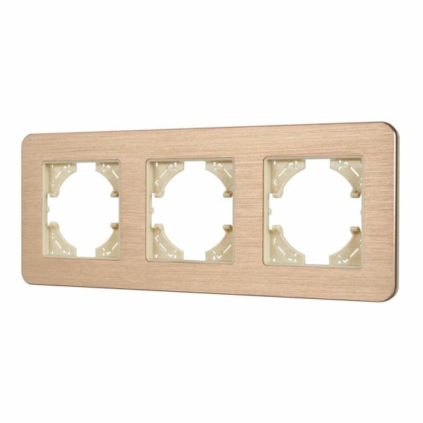 Рамка на 3 поста алюминиевая Arlight FRM-AKIRY-AL-3-GD 049730