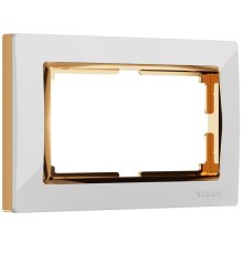 Рамка для двойной розетки Werkel Snabb белый/золото W0081933 4690389161209