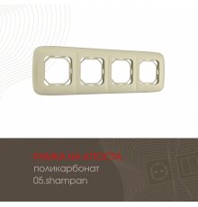 Рамка четырехместная Arte Milano 505.05-4.shampan