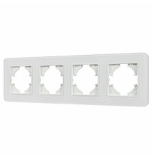 Рамка на 4 поста стеклянная Arlight FRM-OMALI-GS-4-WH 049700