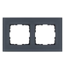 Рамка 2-постовая, стекло Маренго Jasmart G-Glass G1002GC