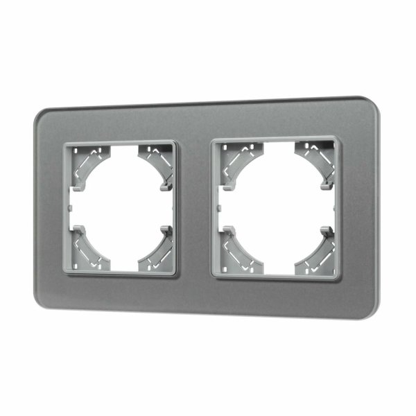 Рамка на 2 поста стеклянная Arlight FRM-OMALI-SFGS-2-GR 049710