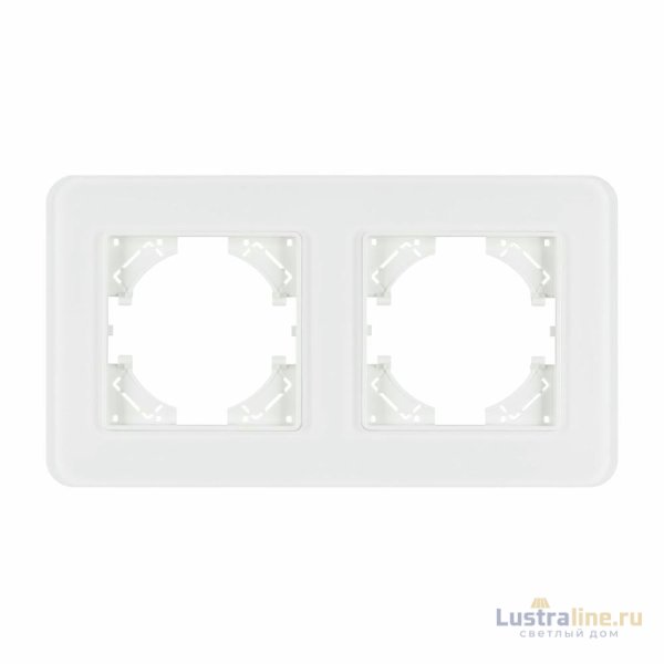 Рамка на 2 поста стеклянная Arlight FRM-OMALI-SFGS-2-WH 049708