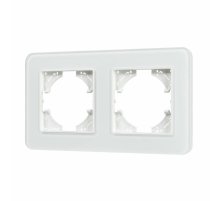 Рамка на 2 поста стеклянная Arlight FRM-OMALI-SFGS-2-WH 049708