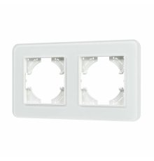 Рамка на 2 поста стеклянная Arlight FRM-OMALI-SFGS-2-WH 049708