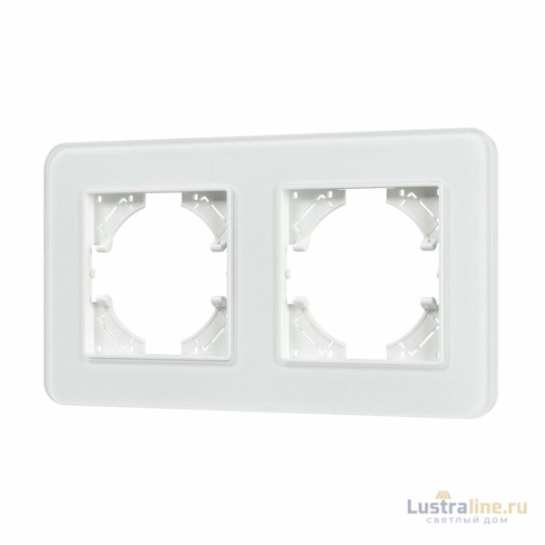 Рамка на 2 поста стеклянная Arlight FRM-OMALI-SFGS-2-WH 049708