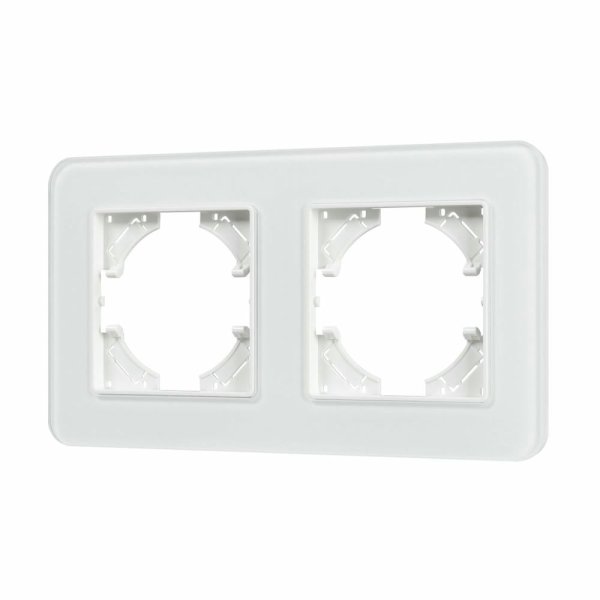 Рамка на 2 поста стеклянная Arlight FRM-OMALI-SFGS-2-WH 049708