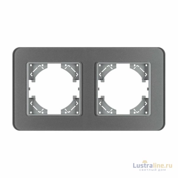 Рамка на 2 поста стеклянная Arlight FRM-OMALI-GS-2-GR 049694
