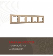 Рамка пятиместная Arte Milano 503.03-5.shampan